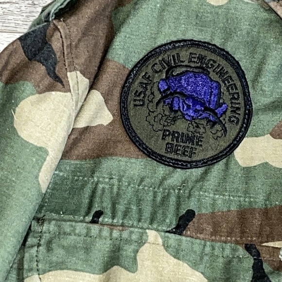 VTG 90s US Military Cold Weather Field Coat Medium Long Woodland USAF M-65 - Picture 5 of 11